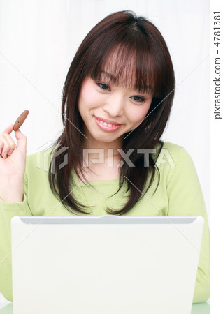 A woman watching a laptop 4781381