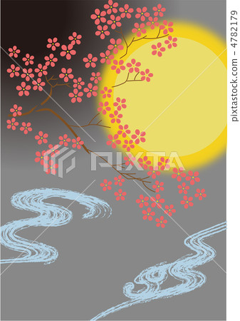 Full moon and night cherry blossoms 4782179