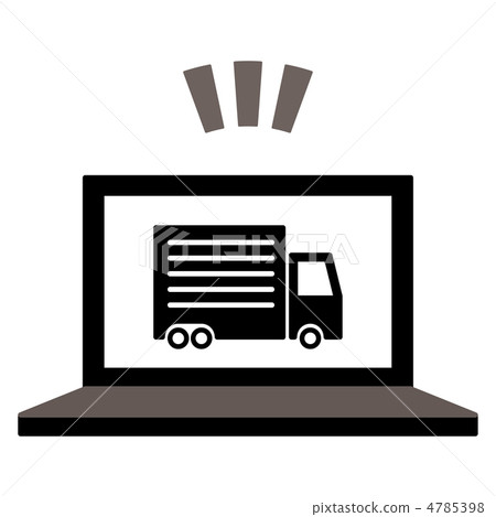 Laptop computer and truck 4785398