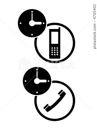 Clock and phone icon Clock and phone icon 4785402