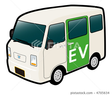 輕型貨車EV白色綠色 4785634