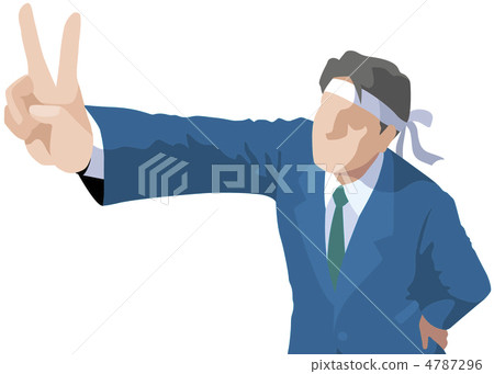 Business salaried man male V sign businessman Business salaried man male V sign businessman 4787296