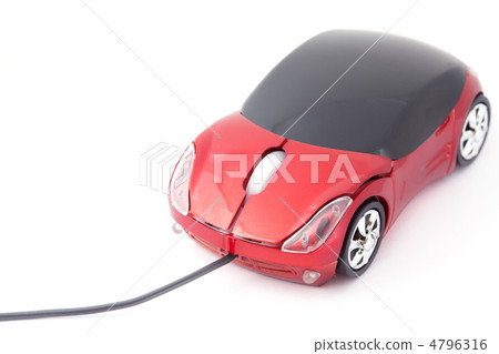 Computer mouse looking like small red sport car. Computer mouse looking like small red sport car. 4796316