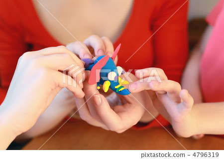 Modeling of home-made elephant from plasticine 4796319