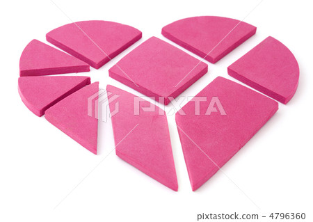 The big pink heart broken into geometrical pieces. The big pink heart broken into geometrical pieces. 4796360