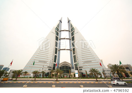 BAHRAIN - APRIL 16: bahrain world trade centre - skyscrapper nea BAHRAIN - APRIL 16: bahrain world trade centre - skyscrapper nea 4796592