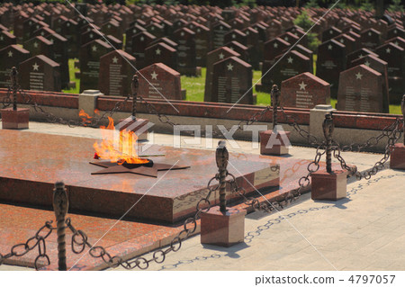 MOSCOW - JUNE 23: Eternal flame at Military Memorial of Preobraz MOSCOW - JUNE 23: Eternal flame at Military Memorial of Preobraz 4797057