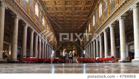 Tourists at Papal Basilica of Saint Mary Major. faces are indist Tourists at Papal Basilica of Saint Mary Major. faces are indist 4799908