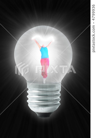 dancing power woman in Light bulb collage dancing power woman in Light bulb collage 4799936
