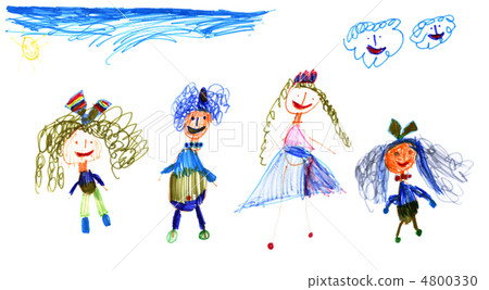 children with sky and sun real drawing of five year old little g 4800330