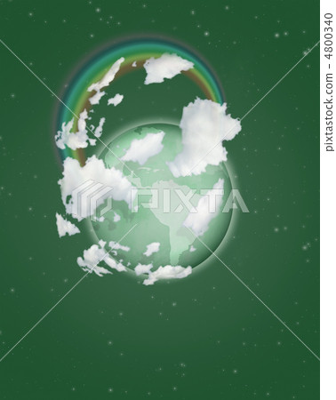 globe with rainbow on green sky collage 4800340