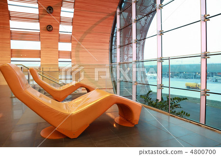 waiting room at International Airport, orange spongy comfort cha 4800700