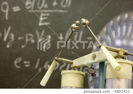 Wimshurst influence Machin, formula written on blackboard in bac 4801451