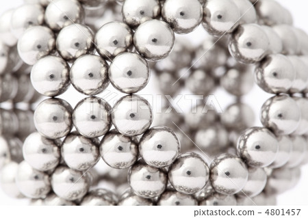 sphere of metal segment assembled from spheres isolated on white 4801457