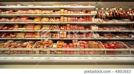 MOSCOW - FEBRUARY 6: Sausage in shop, on February 6, 2011 in Mos 4801683