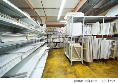 on shelves many canvases on stretchers for artists and special p 4801696
