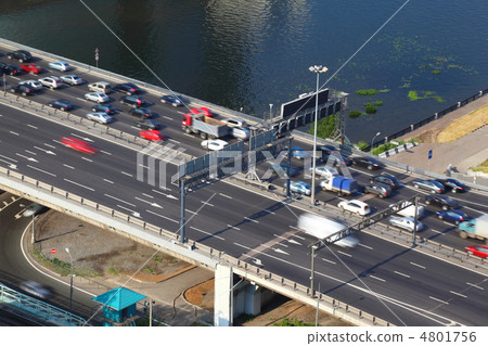 Dorogomilovskiy bridge on third transport ring in Moscow, Russia 4801756