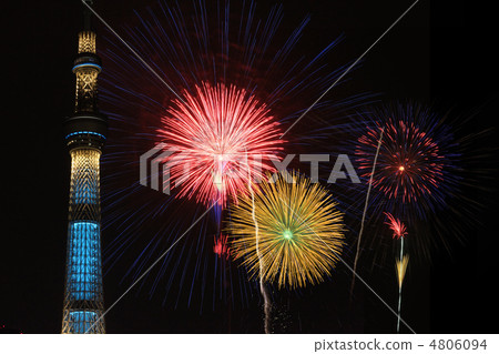 天空樹和煙花 天空樹和煙花 4806094