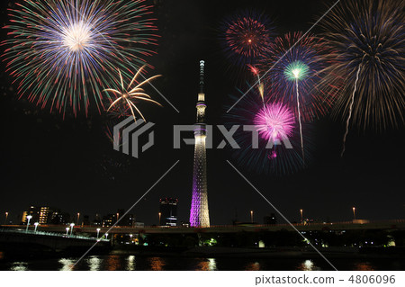 天空樹和煙花 天空樹和煙花 4806096