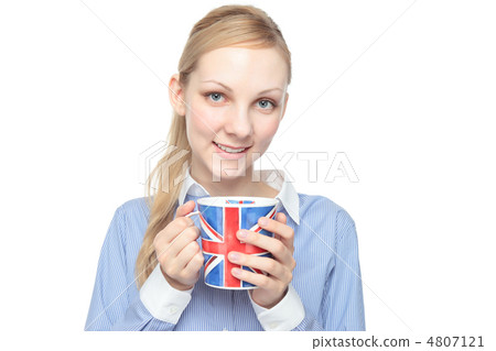 A white woman with a British cup A white woman with a British cup 4807121