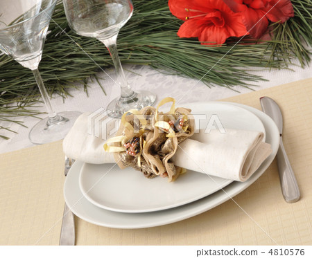 New Year or Christmas table close-up 4810576