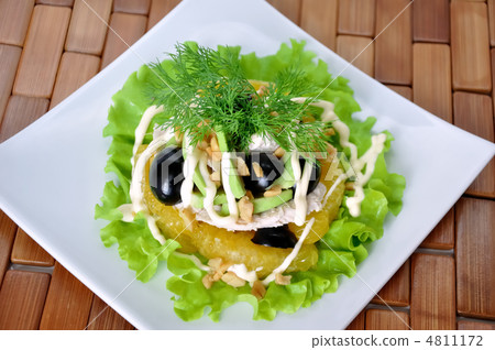 Appetizer of avocado, orange Appetizer of avocado, orange 4811172
