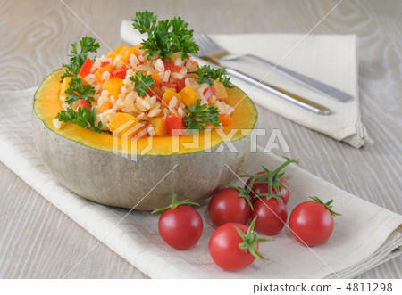 porridge of rice and vegetables with pumpkin porridge of rice and vegetables with pumpkin 4811298