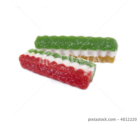 colorful jelly in sugar isolated on white colorful jelly in sugar isolated on white 4812220