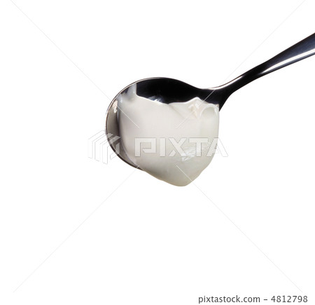 spoon with yogurt. spoon with yogurt. 4812798