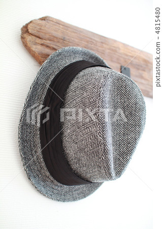 牆上的掛鉤上掛著一頂花呢軟呢帽。 4815480