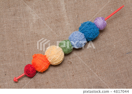 Ball of the threads strung on spoke Ball of the threads strung on spoke 4817044