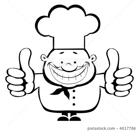 Smiling chef showing thumbs up. 4817786