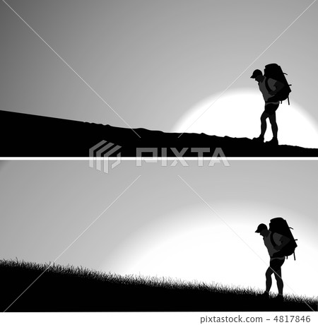 Lone traveler. Separate layers. 4817846