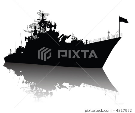 High detailed ship silhouette. 4817952