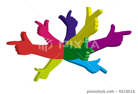 Color pointing hands. Color pointing hands. 4818018