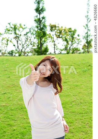 A fresh woman on the lawn 4826660