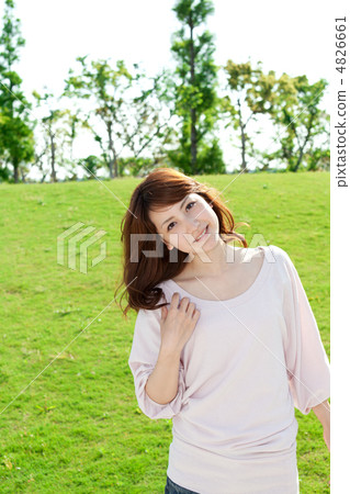 A fresh woman on the lawn 4826661