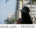 A woman watching Waikiki Beach 4830242