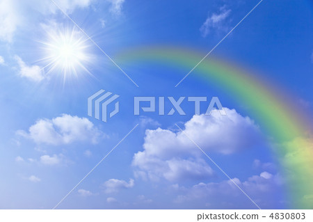 Rainbow over blue sky 4830803