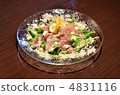 Salad with raw ham and cheese 4831116