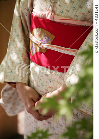 A woman in kimono shape A woman in kimono shape 4831141