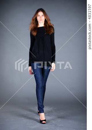 beautiful girl on a dark background 4831597