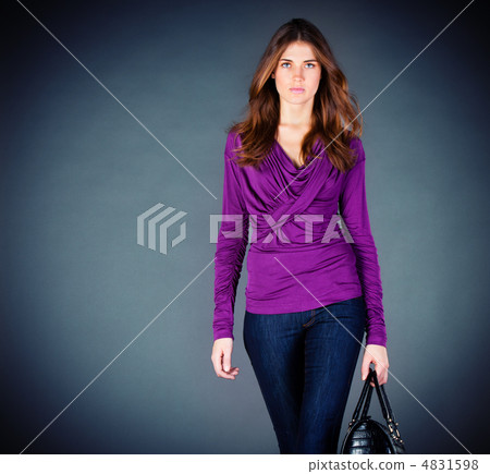beautiful girl on a dark background 4831598