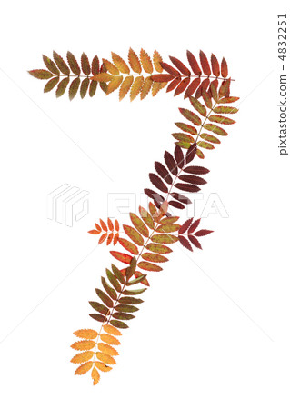 Numeral seven 7 put from autumn sheet Numeral seven 7 put from autumn sheet 4832251