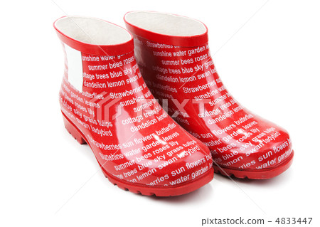 Red rubber boots with inscription 4833447