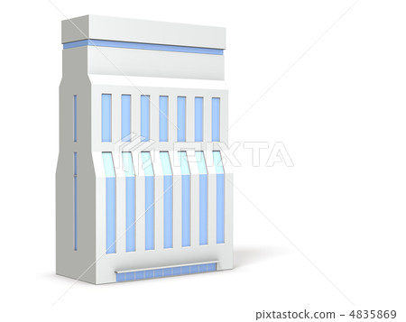 3DCG illustration showing a miniature model of a bank building 4835869