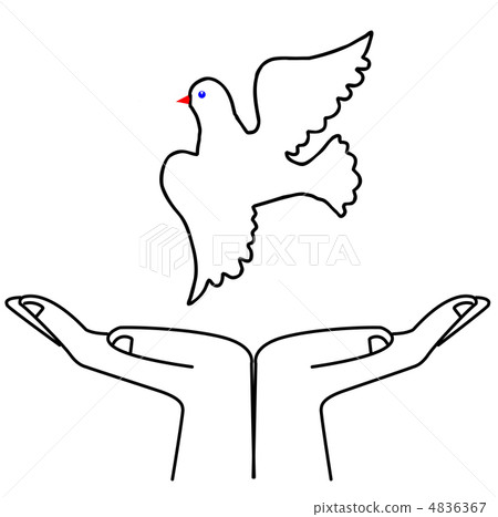 vector illustration flying dove on white background vector illustration flying dove on white background 4836367