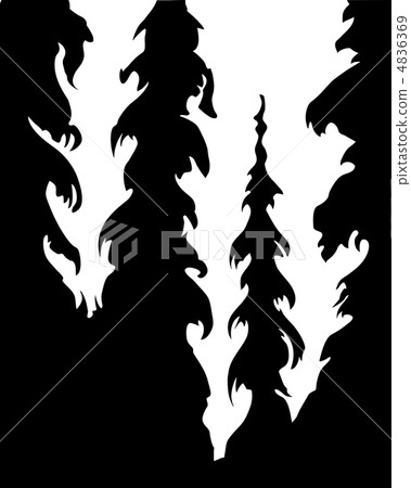 vector silhouette wood on white background 4836369