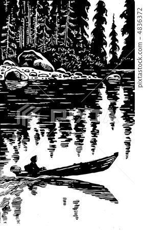 vector illustration of the person on boat vector illustration of the person on boat 4836372