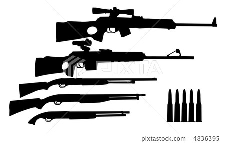 vector silhouette hunt weapons isolated on white background vector silhouette hunt weapons isolated on white background 4836395
